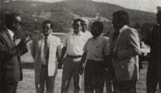 The Chinese chief engineer and governor of Beja at the road construction site. GUO LI
